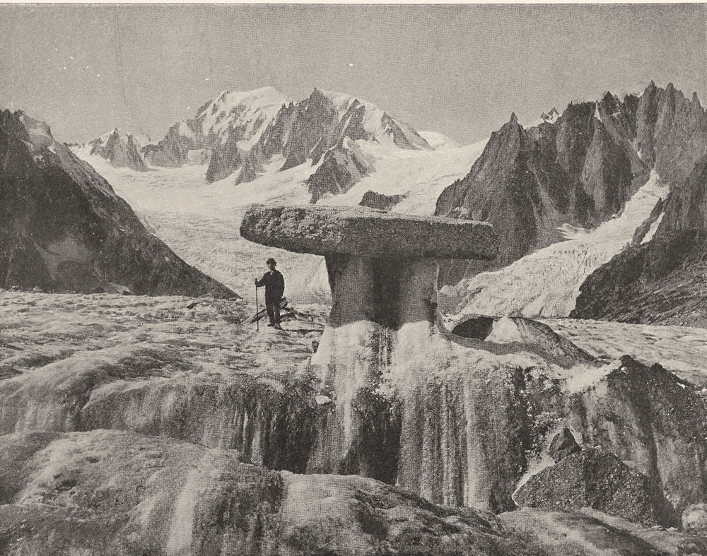 HAUTE-SAVOIE. Table du glacier de Talèfre et mont Blanc 1903 old antique print